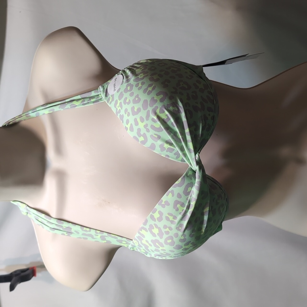 California Waves green print bakini top push up size large